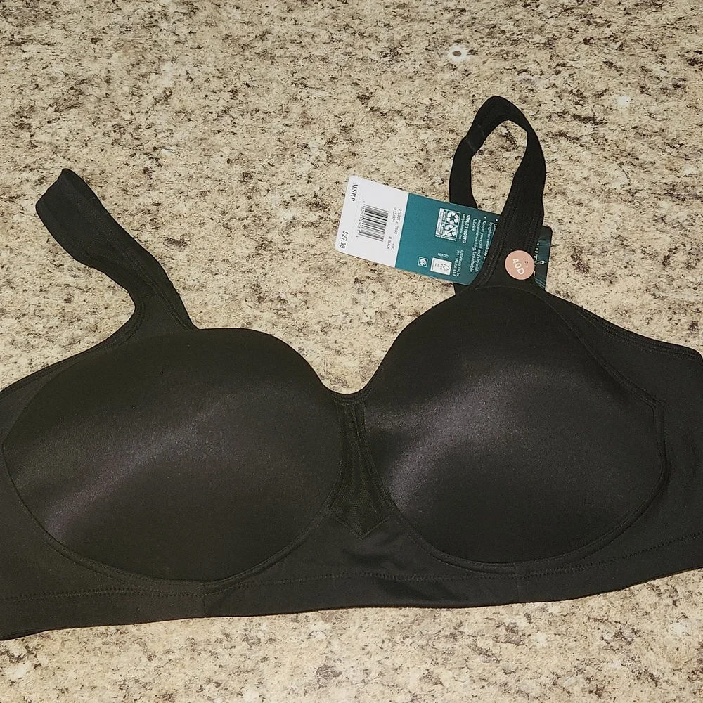 Vanity Fair Black Sport Medium Impact Wireless Bra Size 40D NWT - Picture 6 of 7